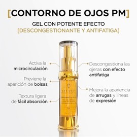 Vitasei - Contorno de Ojos Nocturno | Anti-Fatiga con Cafeína, Hexapéptidos y Ácido Hialurónico | Reduce Ojeras, Bolsas y Arrugas