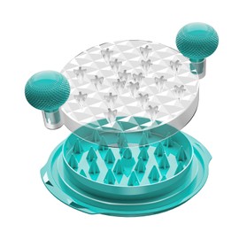 Chicken Shredder Tool Twist Large : Visible Meat Shredder Machine with Brush, Suitable for Chicken Breast Beef Pork - Strong Anti-Slip Strip, Ergonomic Handle, BPA Free (Tiff-blue)