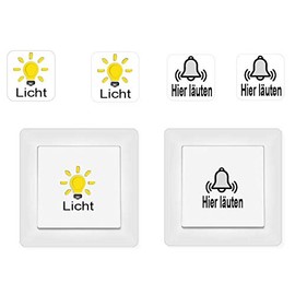 Pack of 4 Switch Stickers Bell Light Symbols, Decal (R23/19/2) (1.5 cm x 1.5 cm)