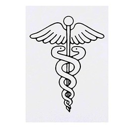 Azeeda 'Caduceus-Symbol' Temporäres Tattoo - Hautfreundlicher & Ungiftiger Abziehbild · Wasserfest (TO00027072)