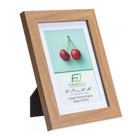 FrameWorks 2-Pack, 5x7 Matted to 4x6 Picture Frame, Golden Oak – Classic Wooden Photo Frame with Tempered Glass, Modern Matte Finish for Prints, Posters, Certificates & Wall Decor – Gallery-Ready