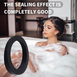 Bathtub Sponge Overflow Gasket Replacement for Overflow Plate, Bathtub Overflow Plate Gasket for Waste, Bathtub Overflow Washer Rubber, Black