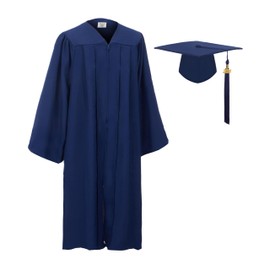 Juego de 2021 de borla de graduación mate para escuela secundaria y licenciatura, Azul marino/flor y brillo, 45