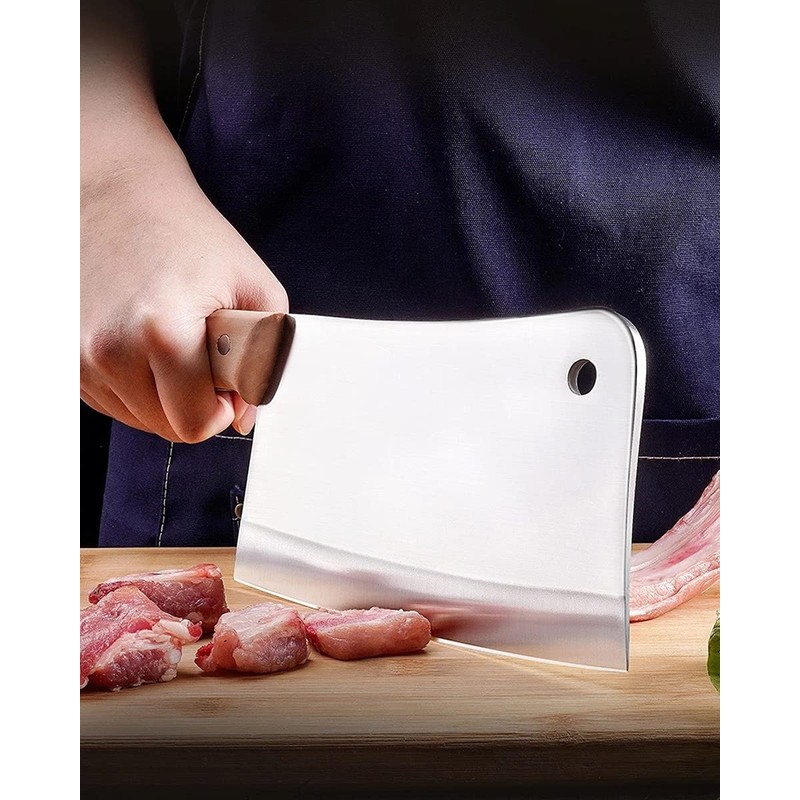 Meat Cleaver - 7'' Heavy Duty Butcher Knife Meat Chopper