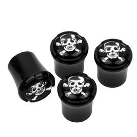 Skull and Bones Black Tire Valve Stem Caps High-End Quality