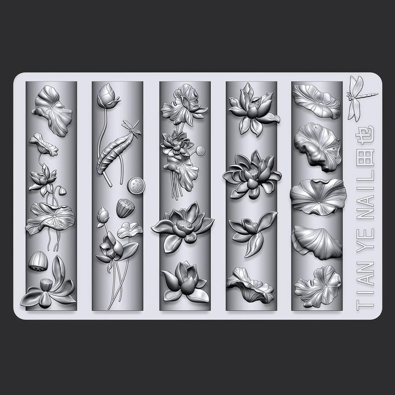 3D Lotus Nail Art Molds Flower Design, Silicone Nails Tool