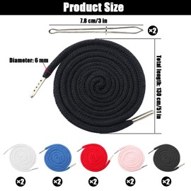 5 Colors Drawstring Cords Replacement, 10PCS 51 Inch Hoodie String Drawstrings - Universal Replacement Clothing Drawstring with 2 Easy Threaders Tool for Shorts Pants Jackets Coats Sweatpants Clothes