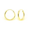 DTPsilver - Round Creole Earrings 925 Sterling Silver Yellow Gold-Plated