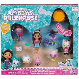 Gabby's Dollhouse Travel Themed Figure Set with a Gabby Doll, 5 Cat Toy Figures