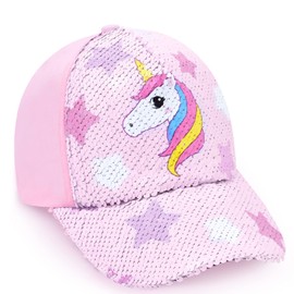 Kids Baseball Hat Unicorn Baseball Cap for Toddler, Trucker Hat for Girls Ages 4-8 Adjustable Snapback Cap for Sports Travel Toddler Baseball Golf Hat with Ponytail & Messy Bun Opening