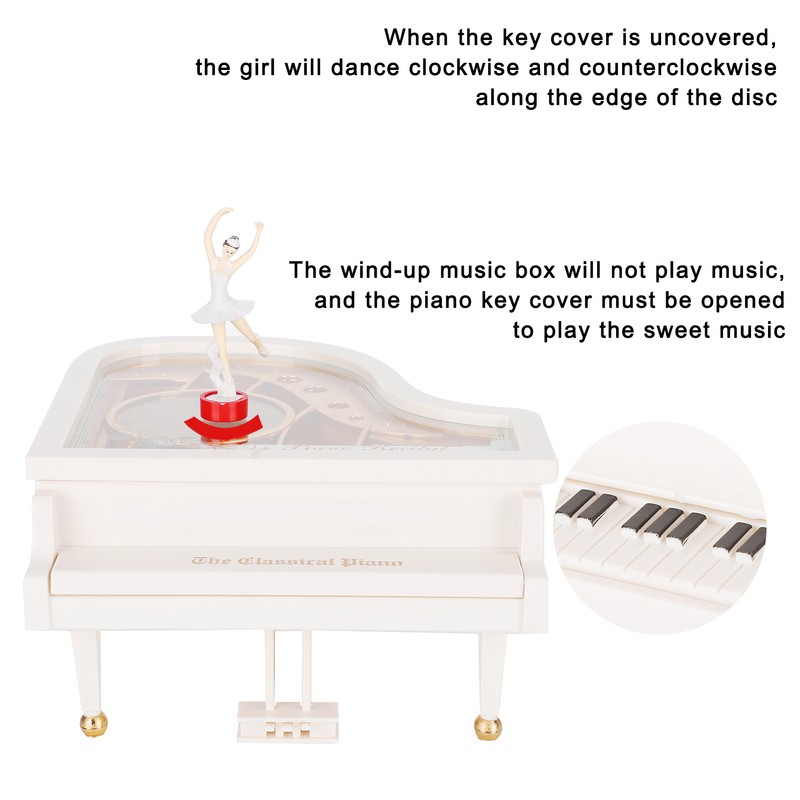 Piano Music Box Rotating Dancing Ballet Girl Valentine's Day Birthday