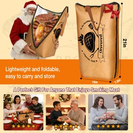 Orerered BBQ Blanket for Resting Meat, Christmas Gifts Stocking Stuffers for Men Him Dad, Reusable Smoking Meat Insulated Bag for Brisket/Beef/Pork Shoulder/Turkey, Grilling & Smoking 21in