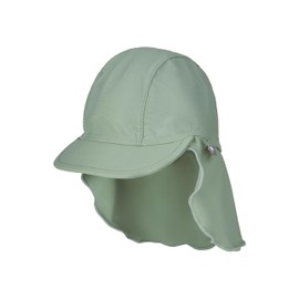 Sterntaler Peaked Cap Neck Plain – Baby and Children's Hat with Neck Protection – UV Protection 50+ Swimming Hat – Headwear Swimming Pool and Beach – Unisex Swimwear, Matt Green, 55