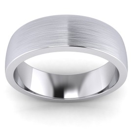 LANDA JEWEL Unisex Sterling Silver 6mm Super Heavy Court Shape Brushed Matt Wedding Ring (Q)