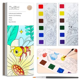 BAOXUE Water Coloring Books for Kids Ages 4-8,Pocket Watercolor Painting Book Kit for Toddlers,Kids Water Color Paint Set Art Crafts,Mini Travel Water Coloring Book,Gifts for Girls Boys