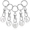 com-four® Metal Keyring with Carabiner and Shopping Trolley Token with