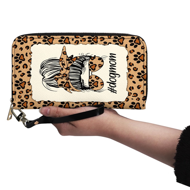 SUFAVN Dog Mom Gifts Women Wallet, Dog Mom Aunt, Leather