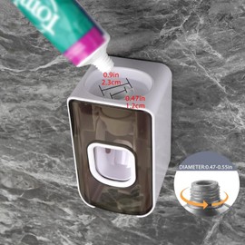 Toketa 2 Slot Porta Cepillo de Dientes para baño Wall Mounted, Automatic Toothpaste Squeezer, 2 in 1 Soporte para Cepillo de Dientes, (Grey)