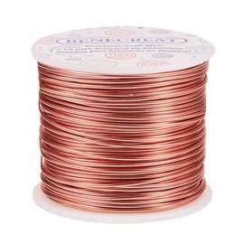 BENECREAT 15 Gauge 220FT Aluminum Jewelry Craft Wire - Anodized Metal Beading Wire for Floral Craft, Gem Wrapping, Necklace & Bracelet Making - Copper Tone