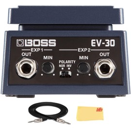 Boss EV-30 Dual Expression Pedal Bundle with TRS Cable and Austin Bazaar Polishing Cloth