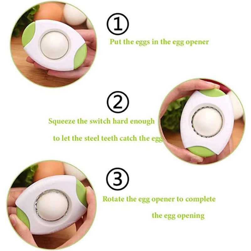 Green Egg Shell Opener, Egg Cracker Separator for Raw, Creative