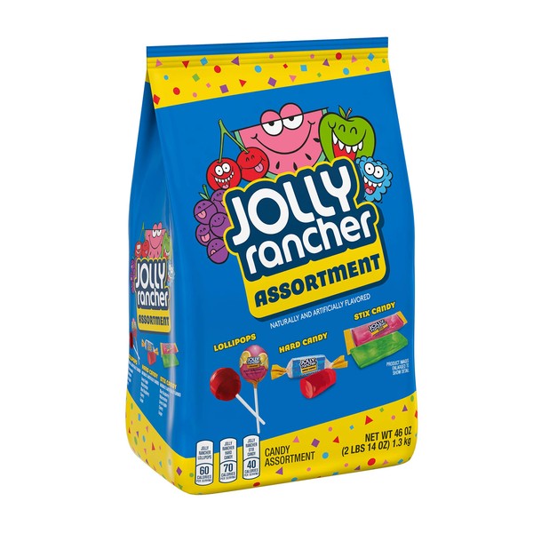 JOLLY RANCHER Assorted Fruit Flavored Mixed Candy, Individually Wrapped, 46 oz Bulk Variety Bag
