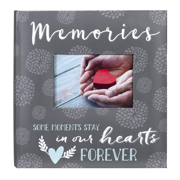 Malden International Designs 2 Up 4x6 Memories Sentiment Book Bound Gray Printed Paper Photo Album With Memo Writing Space