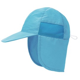 PONCEAU Baby Sun Hat with Neck Protection and Adjustable Ties Toddler Children UPF 50+ Boys Girls UV Protection Breathable Summer Hat Beach Swimming Hat, blue, 6-12 months