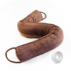Heavy Duty Door Draft Stopper-Weighted Door Bottom Weather Stripping Noise Blocker (Brown, 36 inch)