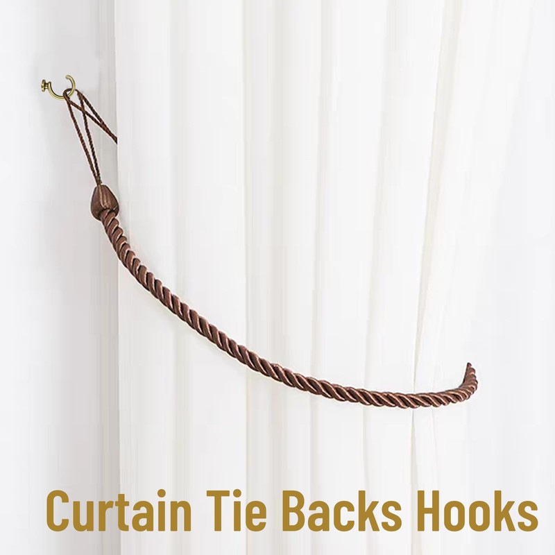 Curtain Tie Backs Hooks, Gold Tie Backs for Curtains, Vintage