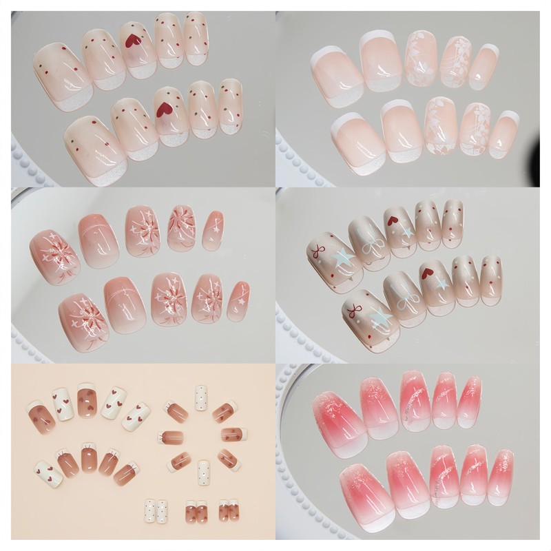 6 Pack (144 pcs) Nail Tips Popular Medium Design, NIUANIUA