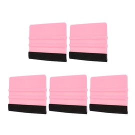 sourcing map 5pcs Vinyl Squeegee, Felt Edge Vinyl Wrap Decal Squeegee Tool, 4-Inch Car Vinyl Film Scraper Plastic Squeegee for Car Wrap, Sign Making, Window, Pink, Rectangle