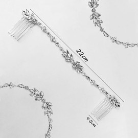 Hazrcvr Crystal Bridal Hair Accessories Short Hair Wedding Silver Crystal Bridal Headpiece Bridal Wedding Hair Combs Crystal Hair Accessories Wedding Headband