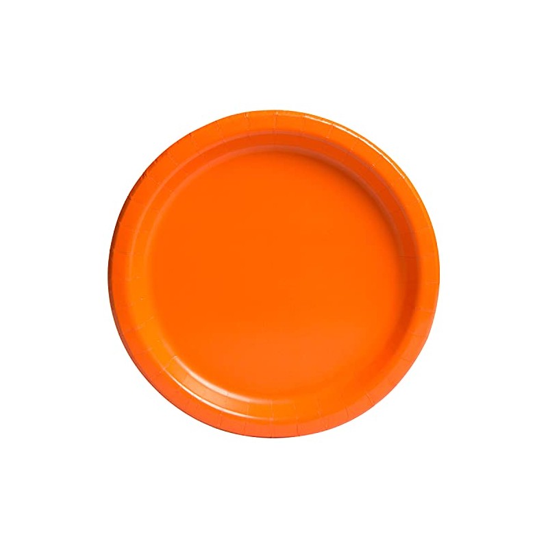 Unique 32252EU Eco-Friendly Paper Plates-23 cm-Orange Colour-16 Count (Pack of