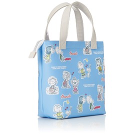 Snoopy 0305 0305 Mini Tote Bag, Mini Bag, Lunch Bag, Handbag, Charlie Brown, Synthetic Leather, Faux Leather, Small, Lightweight, SPZ-2813, Blue (SPZ-2813)