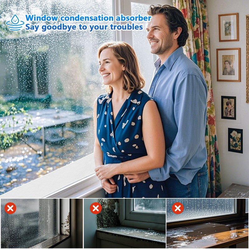 Window Condensation Prevention Absorber - Anti-Condensation Water Absorbing Strip, Whites,
