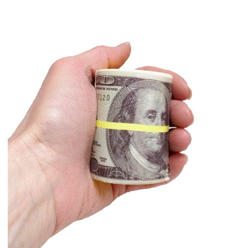 Stress Relief Squeezable Foam $100 Bill Money Bundle 2 Pk
