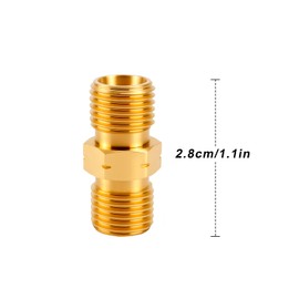 ALLY-MAGIC Brass Gas Hose Connector 1/4, 2 Pieces Double Nipple 1/4 Inch Male Left, Coupling Propane Acetylene Gas Hose Male Thread, Adapter Gas Hose for Air Conditioning Solar Systems E21HTQPPSH2