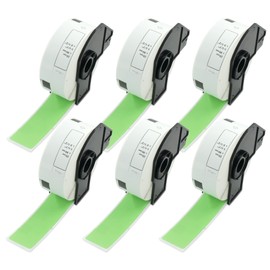 BETCKEY - Standard Address Labels Replacement for Brother DK-1201 (1.1 in x 3.5 in), Compatible with Brother QL Label Printers [6 Rolls/2400 Labels, Green]