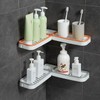HND 180 degree non-perforated multipurpose bathroom shelf gray