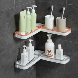HND 180 degree non-perforated multipurpose bathroom shelf gray