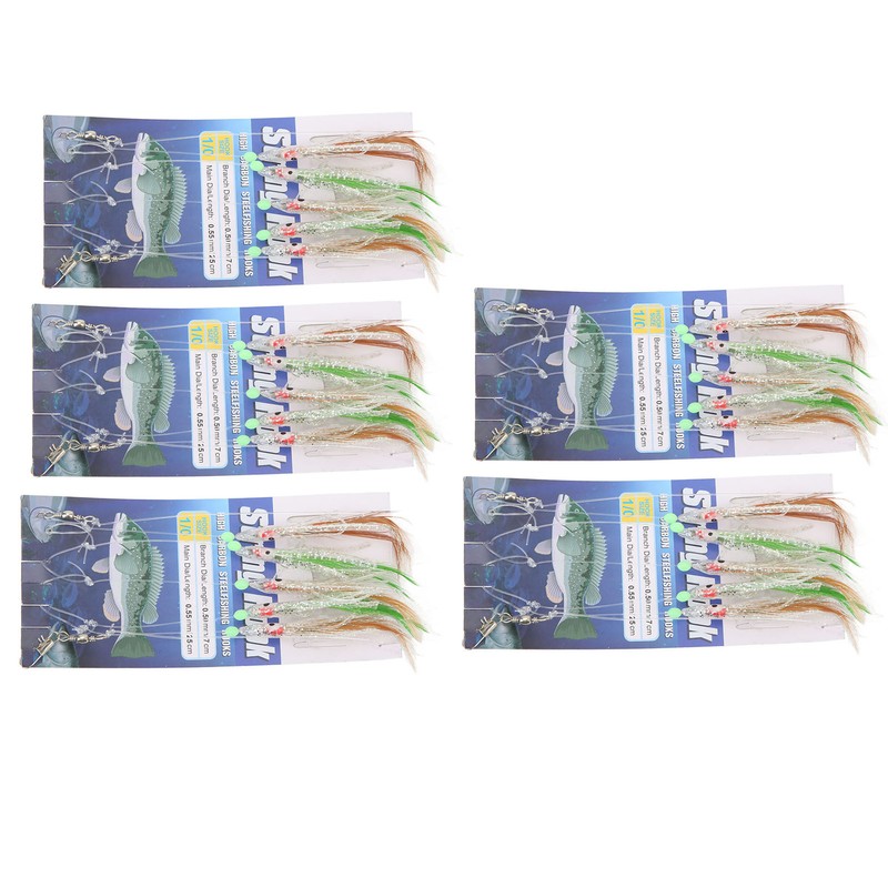 5 Set Octopus Simulation Fishing Rigs Luminous Fishing Lure Bait