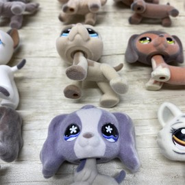 LPSCB 6PCS Custom-Made Flocked Pet Shop Toys Fuzzy Animal Figure Short Hair Cat Dog Collie Dachshund Great dane Cocker Spaniel *Randomly Selected*