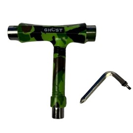 GHOST BOARDS All-in-One Skate Tools Multi-Function Portable Skateboard T Tool Accessory with T-Type Allen Key and L-Type Phillips Head Wrench Screwdriver (Camouflage)