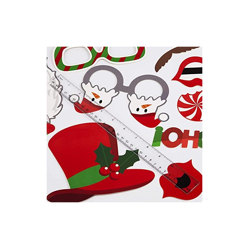 SAVITA 32 Pcs Christmas Photo Booth Props Kit Selfie Props