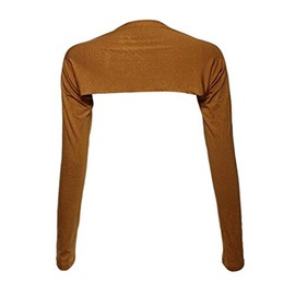 YEESAM Bolero Shrugs for Women Long Sleeve Arm Sleeves Hijab Accessories One Size (Camel)