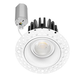 Maxxima 2 in. 5 CCT Adjustable Slim Trimless Recessed LED Eyeball Gimbal Downlight, 600 Lumens Color Selectable 2700K/3000K/3500K/4000K/5000K, 360° Rotation, Dimmable Canless, IC Rated, J-Box Included