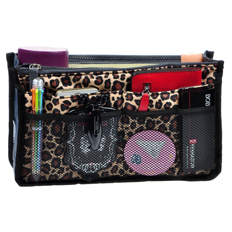 Vercord Purse Organizer,Insert Handbag Organizer Bag in Bag Leopard S