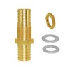 Joywayus 1/2'' Hose Barb Thru-Bulk Head Hex Union Brass Fitting