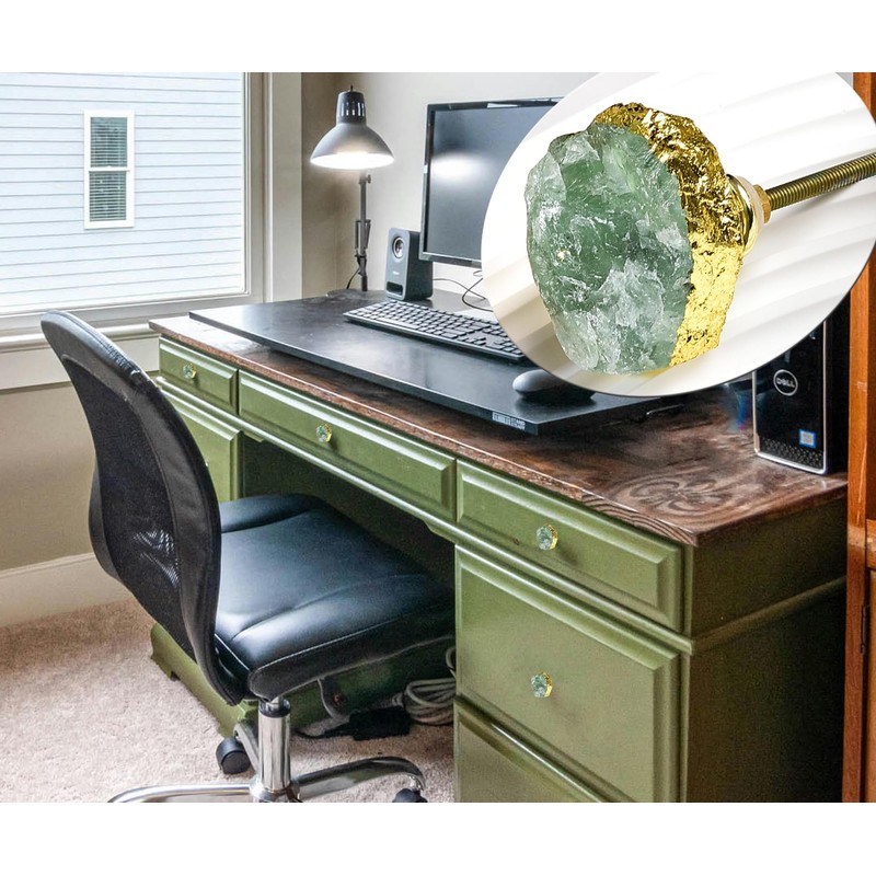 AMOYSTONE Natural Crystal Drawer and Pulls Kitchen Cabinet Knobs 4pcs
